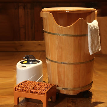 Wooden Barrel With Lid Foot Bath